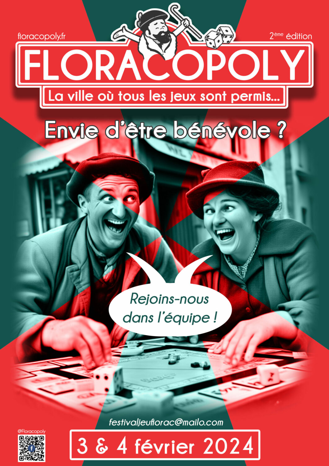 Affiche d'appel à bénévole pour Floracopoly